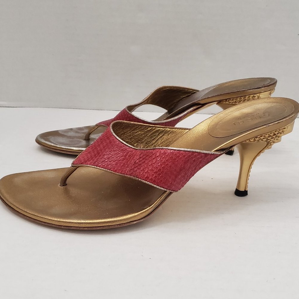 Gorgeous Gucci Runway Python Snakeskin Gold Kitte… - image 1